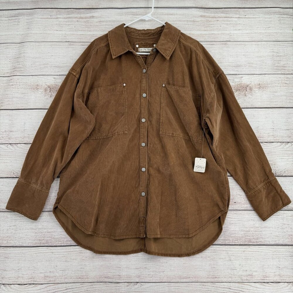 We The Free Brown Button Down Shirt